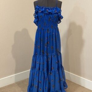 Free People Blue Floral Maxi Dress